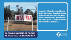 El campo salteño se opone al traspaso de tierras INTA: Joaquín Elizalde