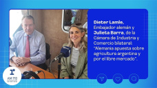 Dieter Lamle, Embajador alemán y Julieta Barra, de la Cámara de Industria y Comercio bilateral: “Alemania apuesta sobre agricultura argentina y por el libre mercado”.