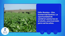 Félix Romieu - Gte. Comercial Gentos. La oportunidad de sembrar pasturas en el otoño, una inversión para varios años.