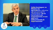 Julián Domínguez, ex Ministro de Agricultura y referente agropecuario del PJ. ¿Autocrítica? “No es con el cierre de exportaciones, ni con apertura indiscriminada de importaciones”