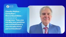 Claudio Molina – Consultor | Biocombustibles - avances en el Congreso: “hay una mirada muy positiva para el bioetanol y una mirada mixta para el biodiesel”.