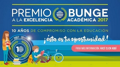 Bunge convoca a estudiantes y graduados a participar del Premio a la Excelencia Académica 2017