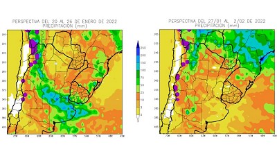 Conocé cuáles serán las lluvias que se vienen hasta el 02 de febrero